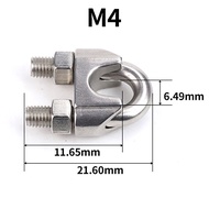 M2 / M3 / M4 / M5 10pcs Wire Rope Clip Stainless Steel 304 Cable Clip Cable Bolts Rigging