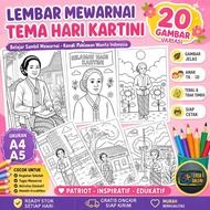 Kartini Coloring Sketch for Elementary School Children in Kindergarten/s | Kartini A4 A5 Picture | K