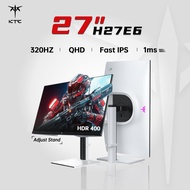 KTC 27" 2K WQHD 320Hz 1ms HDR400 Fast IPS Gaming Monitor Adjust Stand Free-Sync Low Blue Light E-Spo