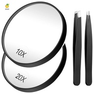 Magnifying Mirror  20X Mirror+10X Magnifier Mirrors with 2 Suction Cups Small Travel Magnifying Mirr
