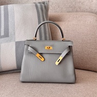 Hermes Kelly 28 海鷗灰金釦 TOGO皮