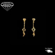 SMS DEEN Dangling Earrings, ±1.5GM - Gold 916 Emas - Subang (Info: ±3.2x0.6CM - 1.36GM)