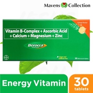 Berocca Orange Flavour 30 Tablets Vitamin B-Complex + Ascorbic Acid + Calcium + Magnesium + Zinc