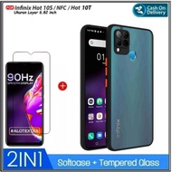 Case Infinix Hot 10s NFC Soft Casing Cover + Tempered Glass Layar