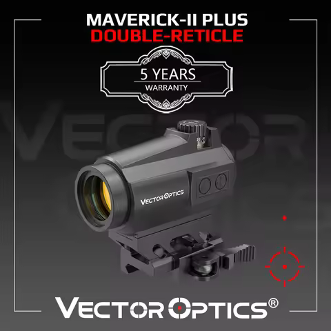 Vector Optics Maverick-II Plus 1x22 DBR Double-Reticle Red Dot Sight 3MOA With with 9 Levels Intensi