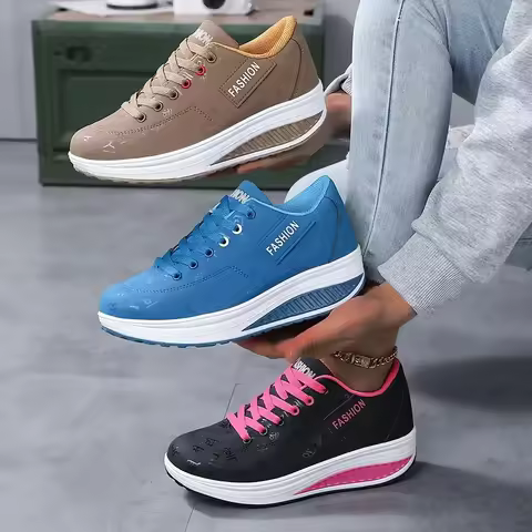 Woman's Casual Shoes Platform Leather Swing Shoes Ladies Moccasins Breathable Women Platform Sneaker
