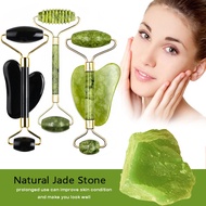 ☒✇ Guasha Natural Stone Massage Face Jade Roller Gua Sha Massage Tool Set for SPA Body visage rouleau de massage rouleau visage