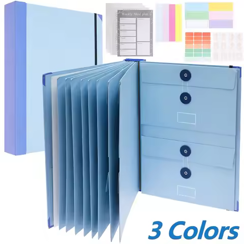 Document Binder Portable File Organizer with Multiple Pockets Office Storage Materials File Bag for 