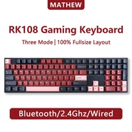 Royal Kludge RK108 Keyboard Mechanical 100% Layout RGB Bluetooth 3-mode 2.4G Wireless 100% Fullsize 