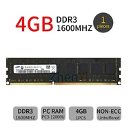 MALAYSIA.... 4GB DDR3 1600Mhz PC3-12800U 2Rx8 240Pin DIMM Desktop MEMORY Black PC RAM