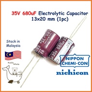 35V 680uF Electrolytic Capacitor Kapasitor Nichicon 13x20 mm 35V680UF (1pc)