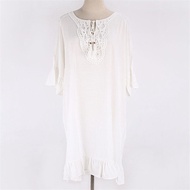 Trắng Bikini Bìa Up cỡ lỡn Ruffle váy đi biển may ren Áo Kaftan Đen Tua đồ bơi mặc đi biển Bọc Quần 