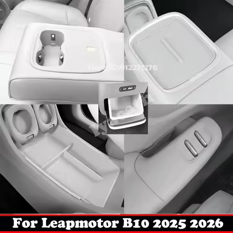 For Leapmotor B10 2025 2026 Silicone Grey Car Central Control Armrest Box Rear Storage Water Cup Hol