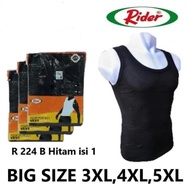 Singlet Rider Big Size | Jumbo 3XL, 4XL, 5XL | Kaos Dalam Pria | Hitam