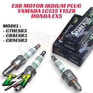 Original ESR MOTOR Spark Plug 3 Kaki Yamaha LC135 Y15ZR Y15 LC150 Honda EX5 EX5 HI POWER Iridium Plu