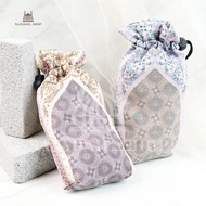 Printed Prayer Mat with Babussalam Makkah Travel /Haji /Umroh Drawstring Motif (Sage Green)