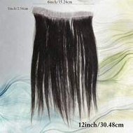 12inches 2x16cm Human Hair PU Hair Frontal 1B# Natural Color Remy Hair Replacement Straight Hairpiec