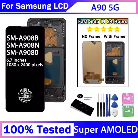 6.7"AMOLED For Samsung A90 5G LCD Display LCD Touch Screen Digitizer For Samsung A908B A908N A9080 D