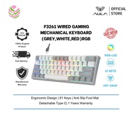 AULA F3261 Wired Gaming Mechanical keyboard (Gray/ White,Red Switch, RGB, HotSwappable,1Yrs)