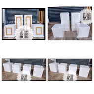 Stand Wood Box Gold White Wedding Stand Vase Kotak Kayu Pelamin Flower Stand Box Pillar Aisle Plain 