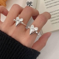TYJPV Heart Ring, Personality Stainless Steel Letters Ring, Fashion Exquisite "YES""NO" Glossy Surfa