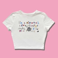 Baby Tee Taylor Swift Lyrics Album Style Crop Tee