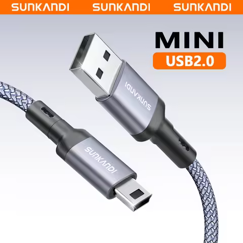 SUNKANDI Mini USB Cable, USB 2.0 to Mini B Male Charger Cord Durable USB Mini to USB Charging Cable 