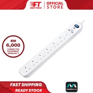 Masterplug Surge Extension SRGLSU63PW-MPA with 6 Sockets, 2 3.1 USB Ports & 3m Length for Home House
