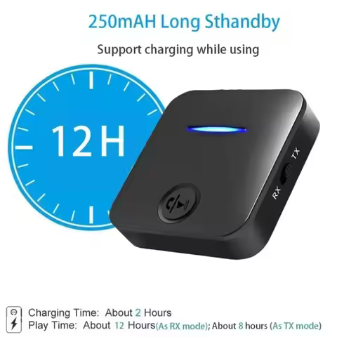 Bluetooth 5.0 Audio Transmitter Receiver 3.5mm AUX Jack TX RX Wireless Adapter For Car Stereo Speake