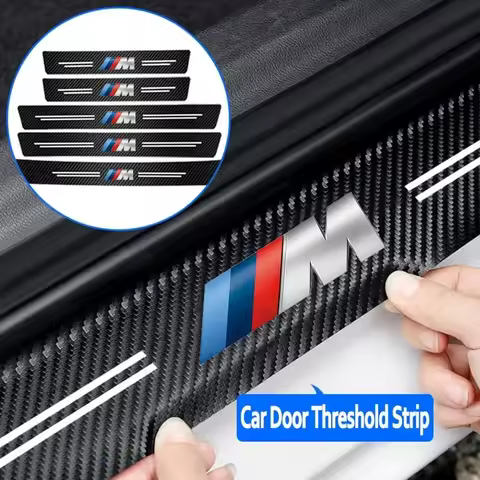 Car Door Carbon Fiber Sill Protector Stickers For BMW M E46 E90 E91 E92 E36 E60 F30 F10 G30 G20 F01 