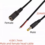 1PCS 5V9V12V power plug welding 4.0X1.7MM male and female head cable DC4.0X1.7MM DC connector