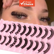 Super Fluffy D-Roll Storm | 10 pairs of reusable Russian 3D eyelashes, cartoon-like striped electric
