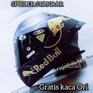 Helm Full face KYT TT Course Black Doff Solid Paket Ganteng Red Bull