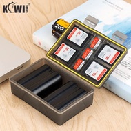 Kiwifotos Camera Battery Case with Extra SD/MSD/XQD Card Slots Battey Storage Protective Box for Son