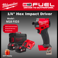 Milwaukee M18 1/4" Hex Impact Driver Set / FID3 / Cordless Drilling / Screwdriver / Hand Drill