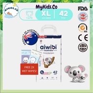 🐨Aiwibi Baby Diaper Tape🐨Large Free 2x Wipes Pack Chlorine Free XL Size 42 Pcs 12-18KG(Single Pack)