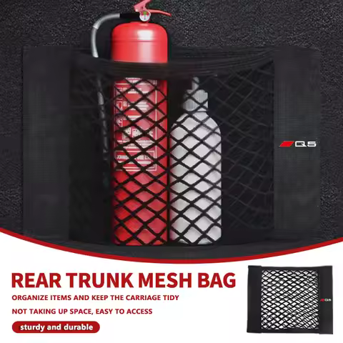 For Audi Car Rear Trunk Net Mesh Elastic Nylon Back Cargo Storage Organizer Holder Auto Accessories