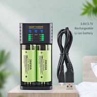 EXCEEDBYTECH เครื่องชาร์จถ่าน 2 ช่อง ชาร์จไว ตัดไฟเอง รองรับถ่าน AA / AAA 18650 26650 21700 10440 14