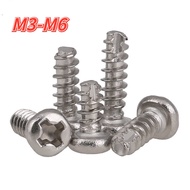 Sus304 Round Head Flat Tail Self-Tapping Screw Wooden Screw Screw Phillips Round Head Cut Tail Screw M3.5-M6
