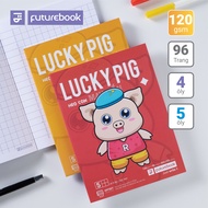FUTUREBOOK student notebook A5 4 boxes / 5 boxes 96 Pages 120GSM - LUCKY PIG
