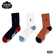 [BTO] Japan [Samurai Jeans] Samurai LOGO Embroidered Rubber Anti-Slip Printing Design Contrast Color