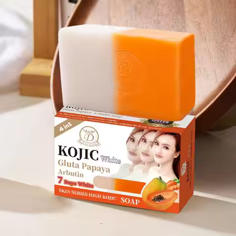 Kojic Acid & Papaya Soap Face & Body Wash,Skin Brighten Papaya Arbutin Soap Bar for Dark Spots,Even 