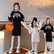 Girls Long Sleeve Hoodies Dress Set Spring Girls Solid Color Causal Hoodie Set