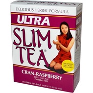 Hobe Labs Ultra Slim Tea Cran-Raspberry Caffeine Free 24 Herbal Tea Bags 1.69 oz