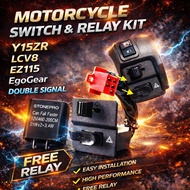 LC135 V8 FI / Y15 V1  / EZ115 LCV8 DOUBLE SIGNAL LH SWITCH ASSY KIRI LEFT HAND LC135 V8 FUEL INJECTI
