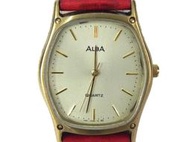 [專業模型] 時尚錶 [ALBA-580320] 雅柏 酒桶型 石英男錶 -- [金錶面]
