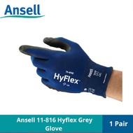 Ansell 11-816 Hyflex Nylon Glove with Grey Foam Nitrile Coating, comfort, high fingertips sensitivit