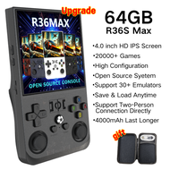 หน้าจอ IPS เครื่องเล่นเกมพกพา R36S MAX เครื่องเล่นเกมพกพา 64/128GB มาพร้อมของขวัญฟรีเ กมอัพเกรดใหม่