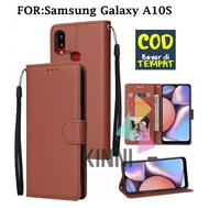 Leather Flip Cover Samsung Galaxy A10S - Wallet Case Kulit - Casing Dompet Case Wallet Leather Flip Case Samsung Galaxy A10S Casing Hp Leather Dompet Kulit FLIP COVER WALLET