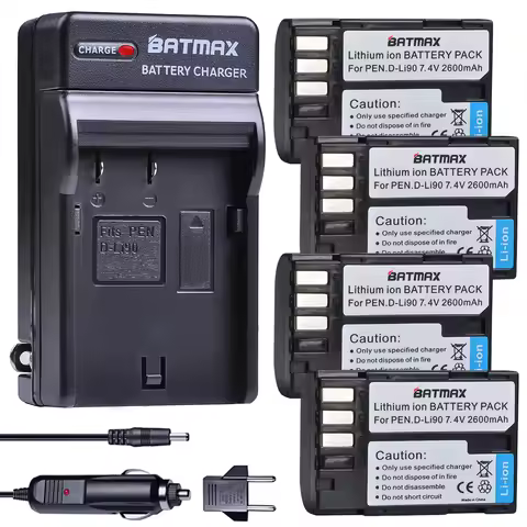 Batmax 2600mAh D-LI90 DLI90 D LI90 Battery +Digital Car Charger For PENTAX K-7 K-7D K-5 K-5 II 645D 